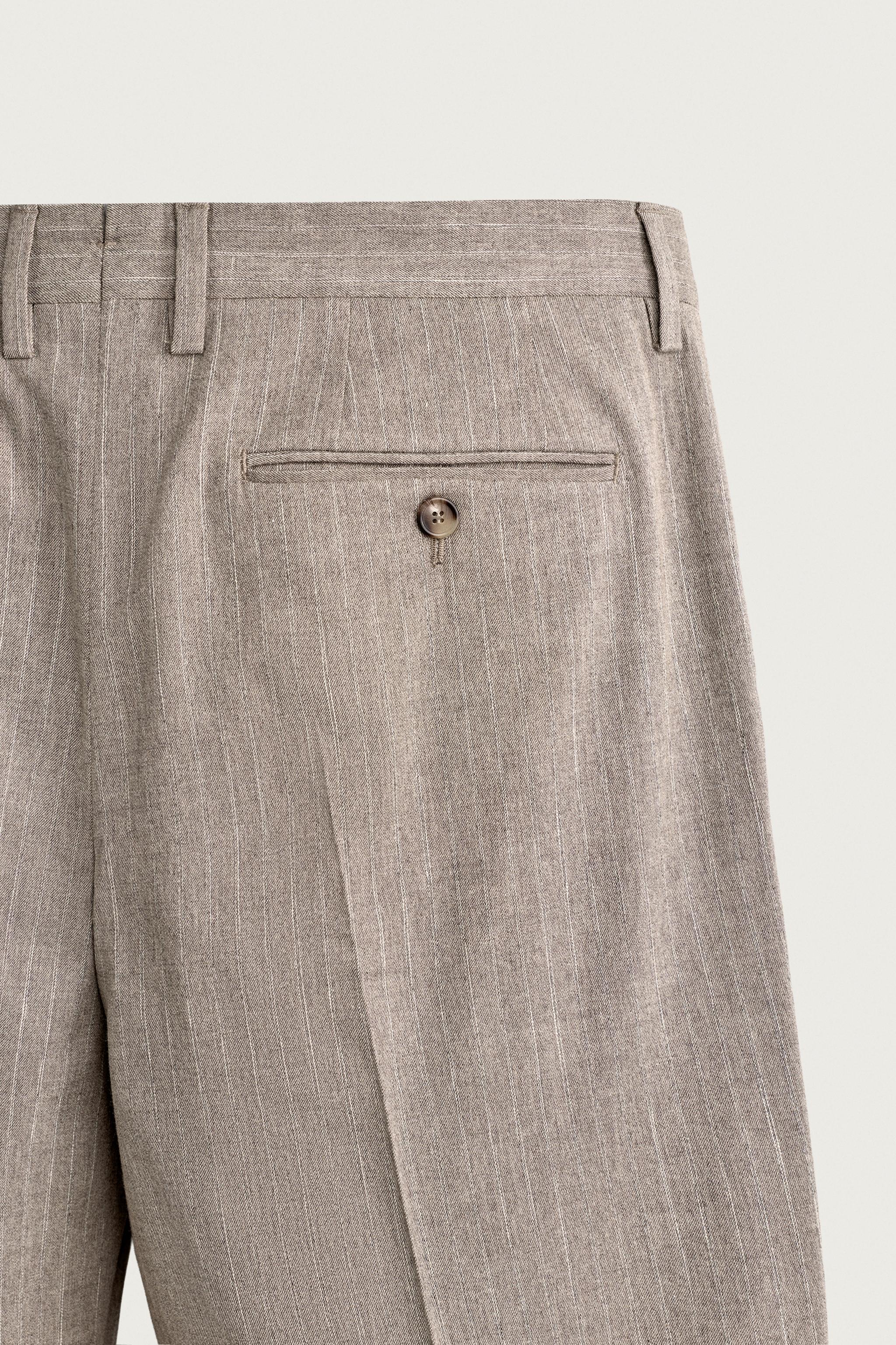 REGULAR FIT PINSTRIPE SUIT TROUSERS
